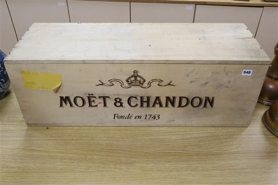 A Moet & Chandon Nebuchadnezzar 15L presentation bottle (empty) in original wooden case